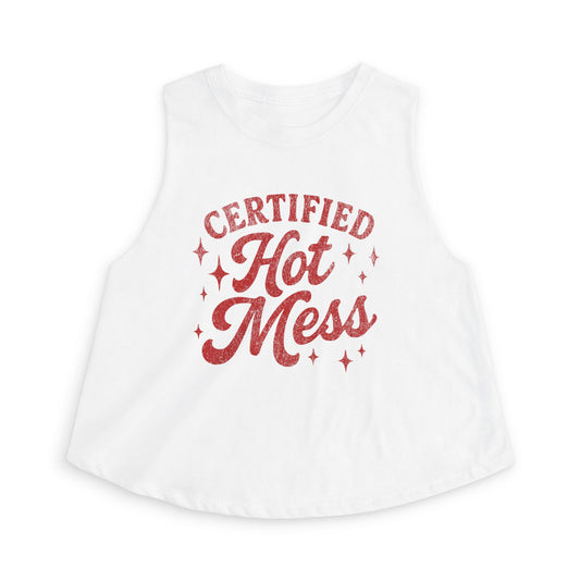 Certified Hot Mess Crop Top — Funny Women's Graphic Tank for Bachelorette, Parties & Casual Wear
