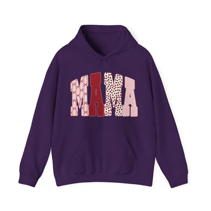 Mama Arc Lettering Hoodie — Pink Patterned Mama Pullover