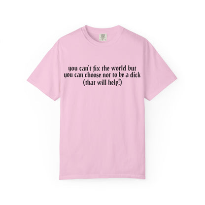 You can’t fix the world  Unisex T-Shirt - Choose Kindness, Funny Quote, Casual Wear, Gift for Friends, Inspirational Shirt