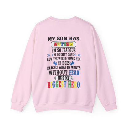 my son is my hero Unisex Heavy Blend™ Crewneck Sweatshirt