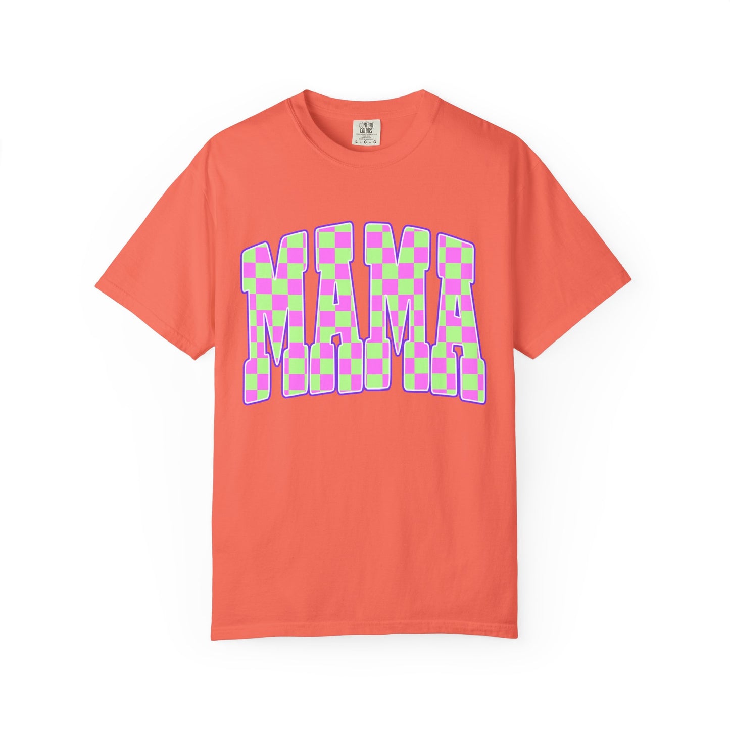 Mama colorful checkered Unisex Garment-Dyed T-shirt