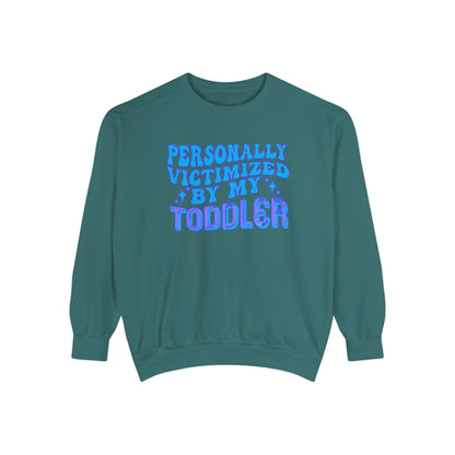 Victimized by toddler Unisex Garment-Dyed Sweatshirt