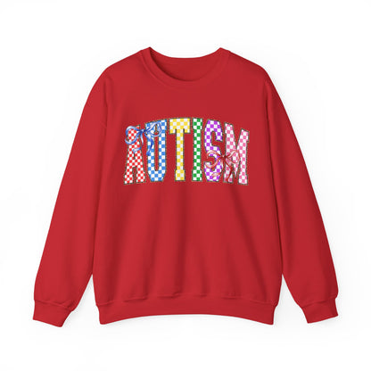 Autism Puzzle Pattern Crewneck Sweatshirt — Colorful Autism Awareness Pullover