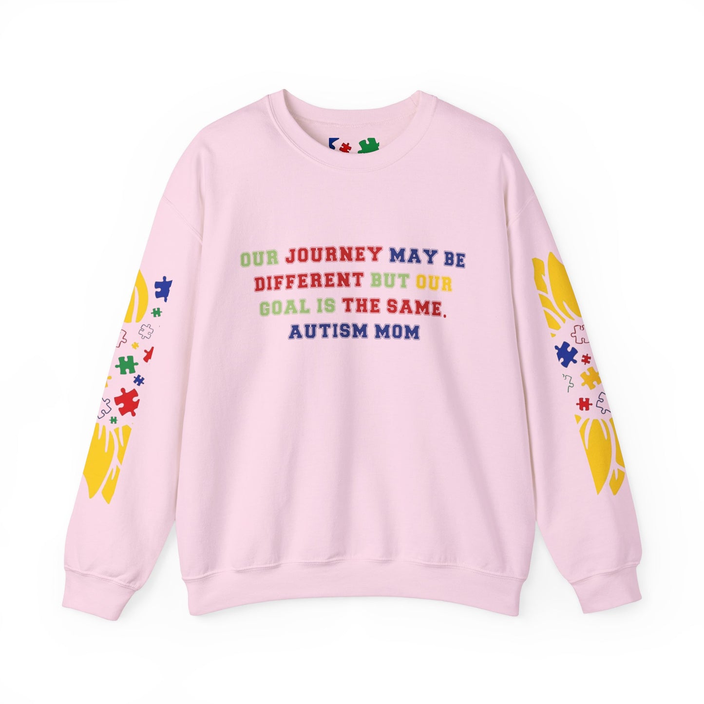 same goal autism mom Unisex Heavy Blend™ Crewneck Sweatshirt