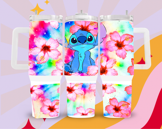 Floral stitch 40oz tumbler