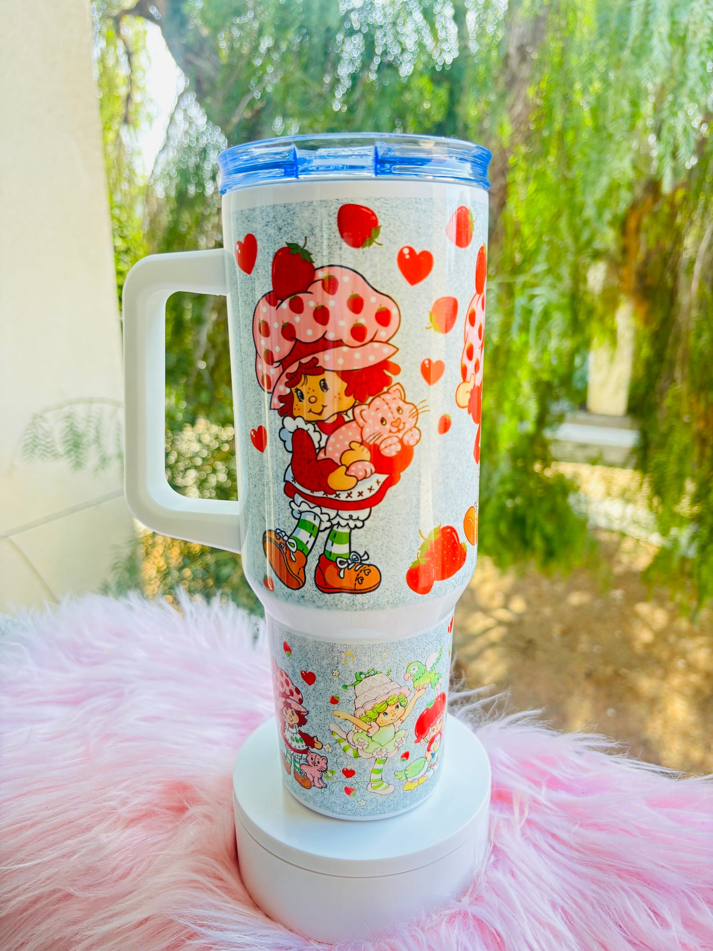 Strawberry SC silver 40oz tumbler