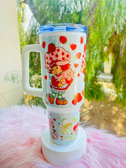 Strawberry SC silver 40oz tumbler