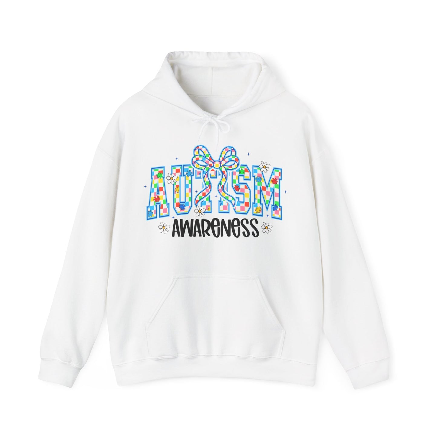 Autism Awareness Hoodie — Colorful Puzzle Ribbon Design
