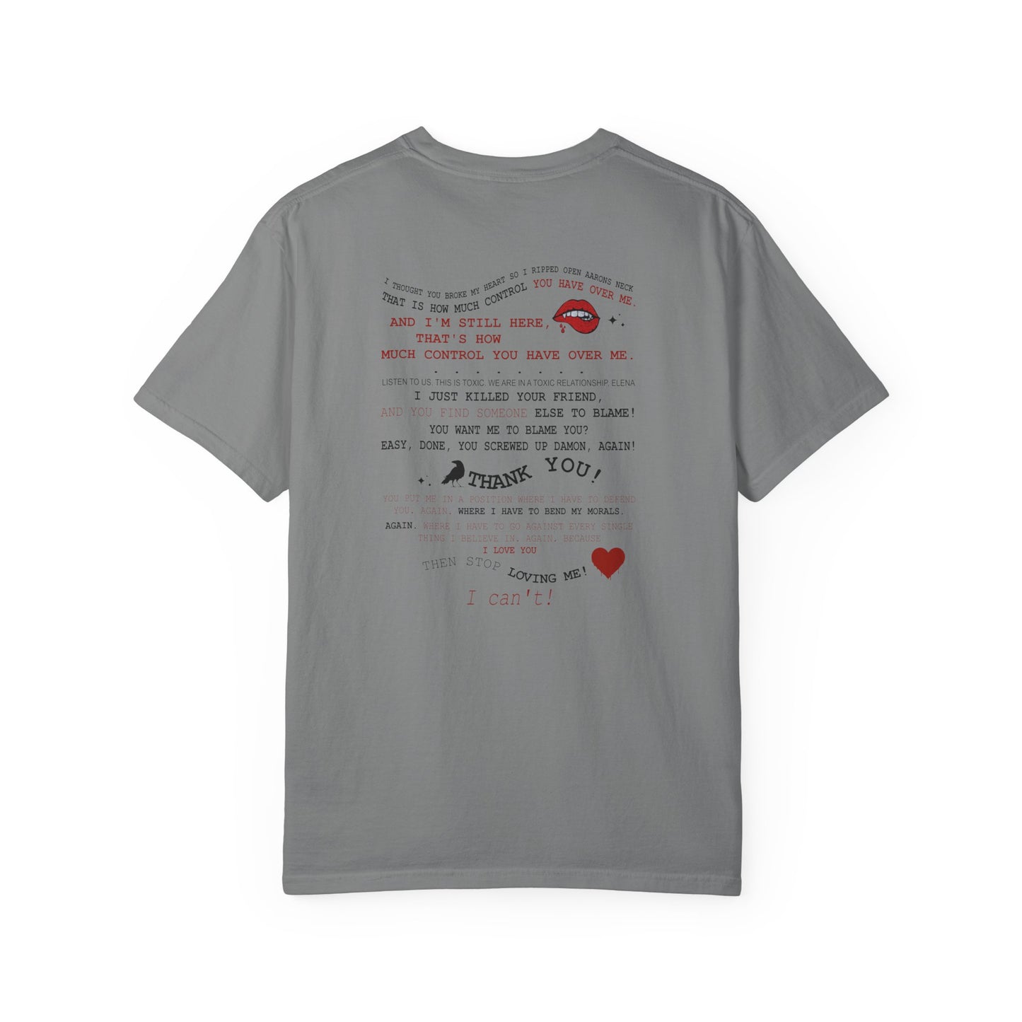 Damon and Elena toxic love club Lyric Collage T-shirt
