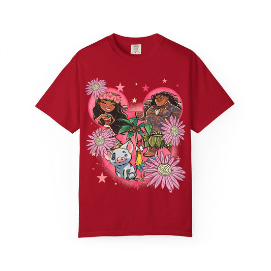 Moana Boho Floral Graphic Tee, Cute Summer Shirt