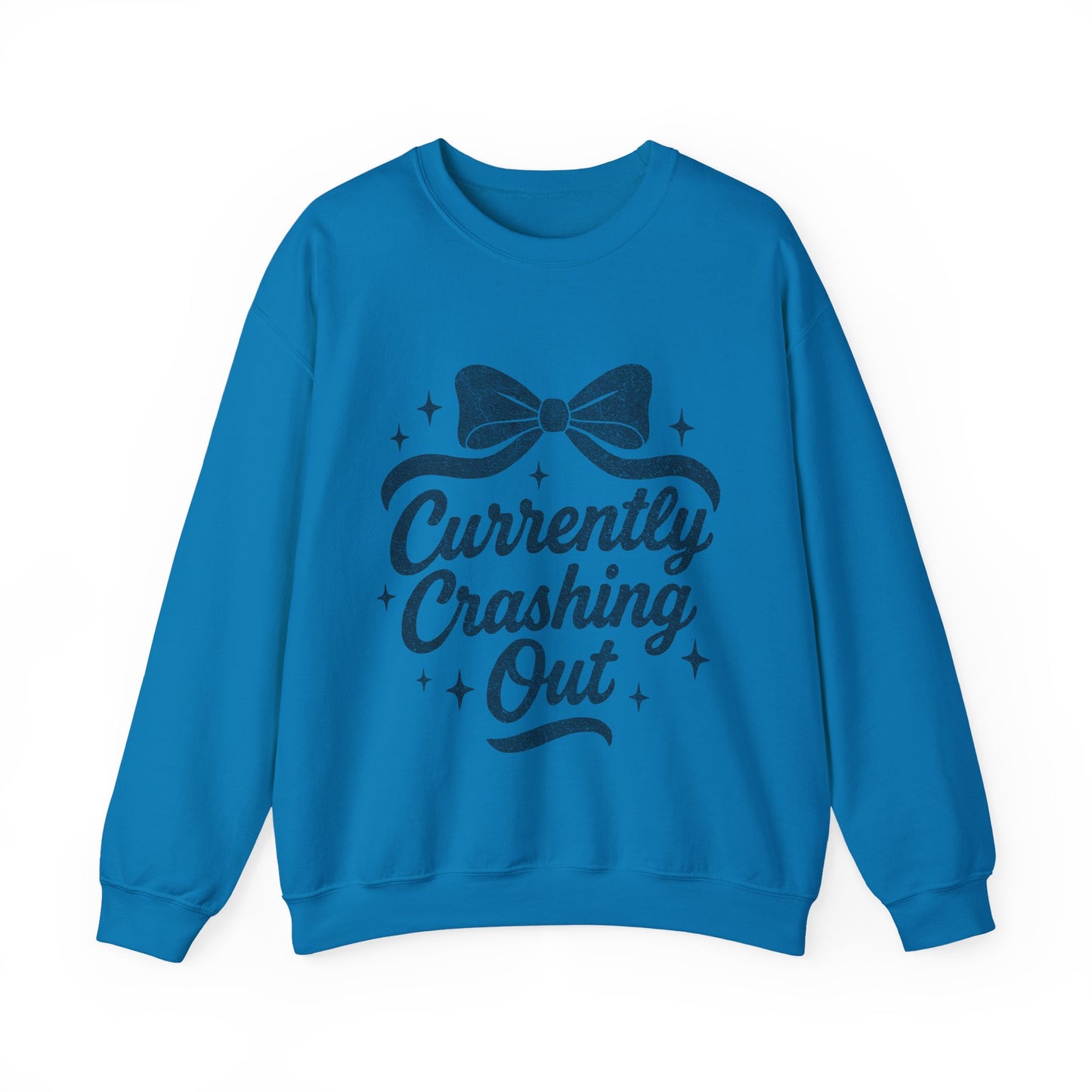 Currently Crashing Out Cozy Retro Bow Crewneck
