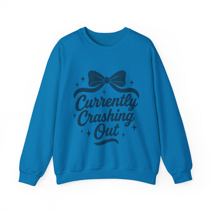 Currently Crashing Out Cozy Retro Bow Crewneck