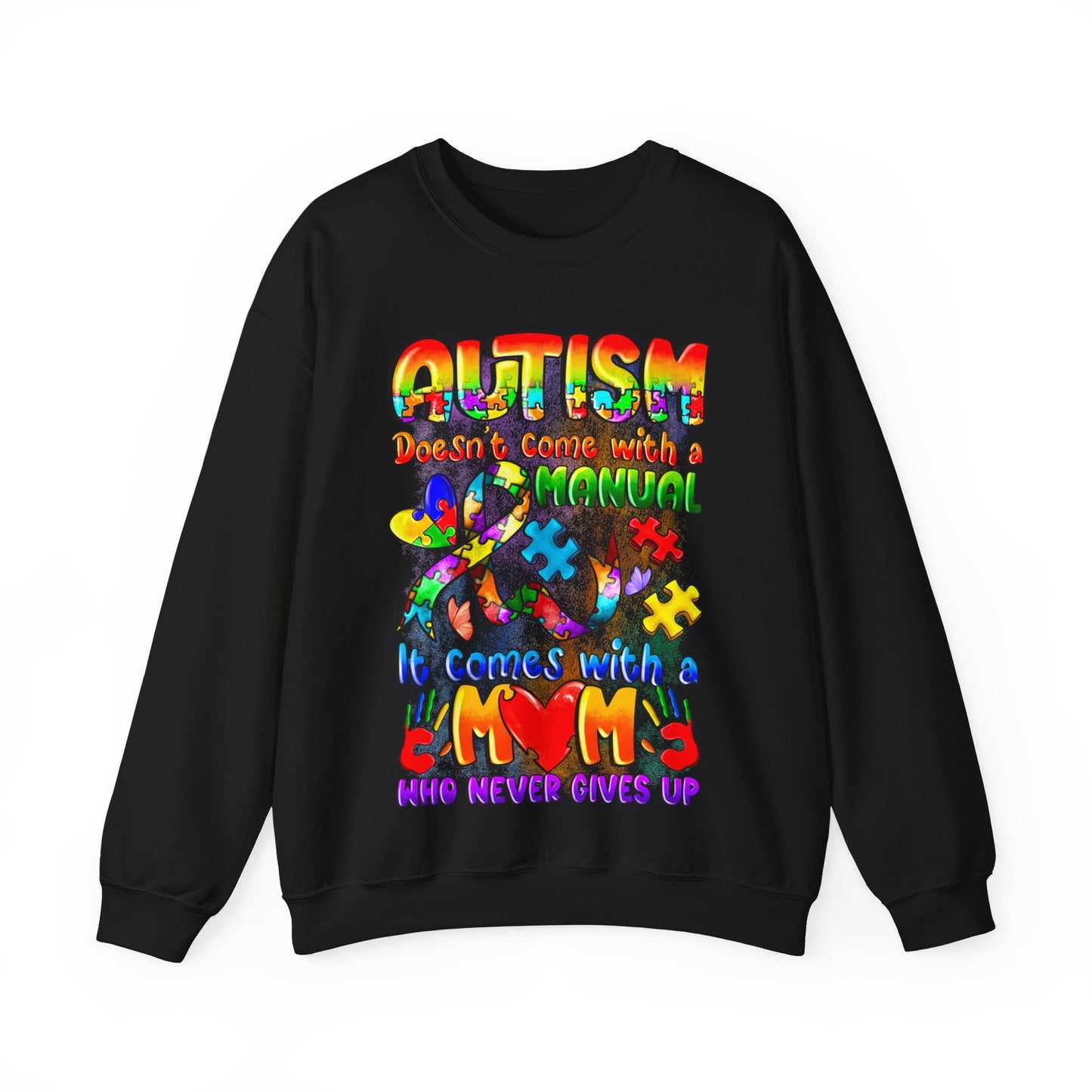 autism moms don't give up Unisex Heavy Blend™ Crewneck Sweatshirt