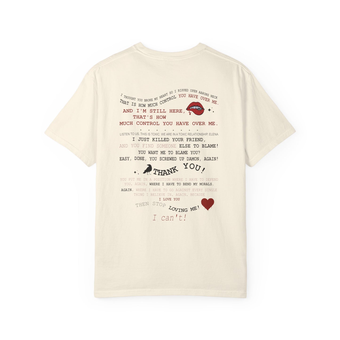 Damon and Elena toxic love club Lyric Collage T-shirt