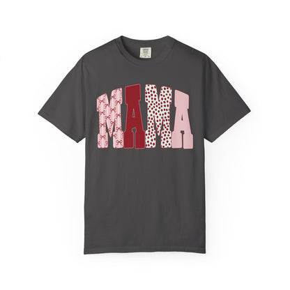 Mama Arch Text T-Shirt — Pink Patterned Mama Tee
