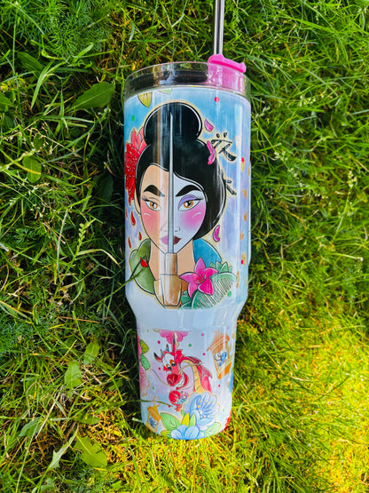 Mulan blooms 40oz tumbler