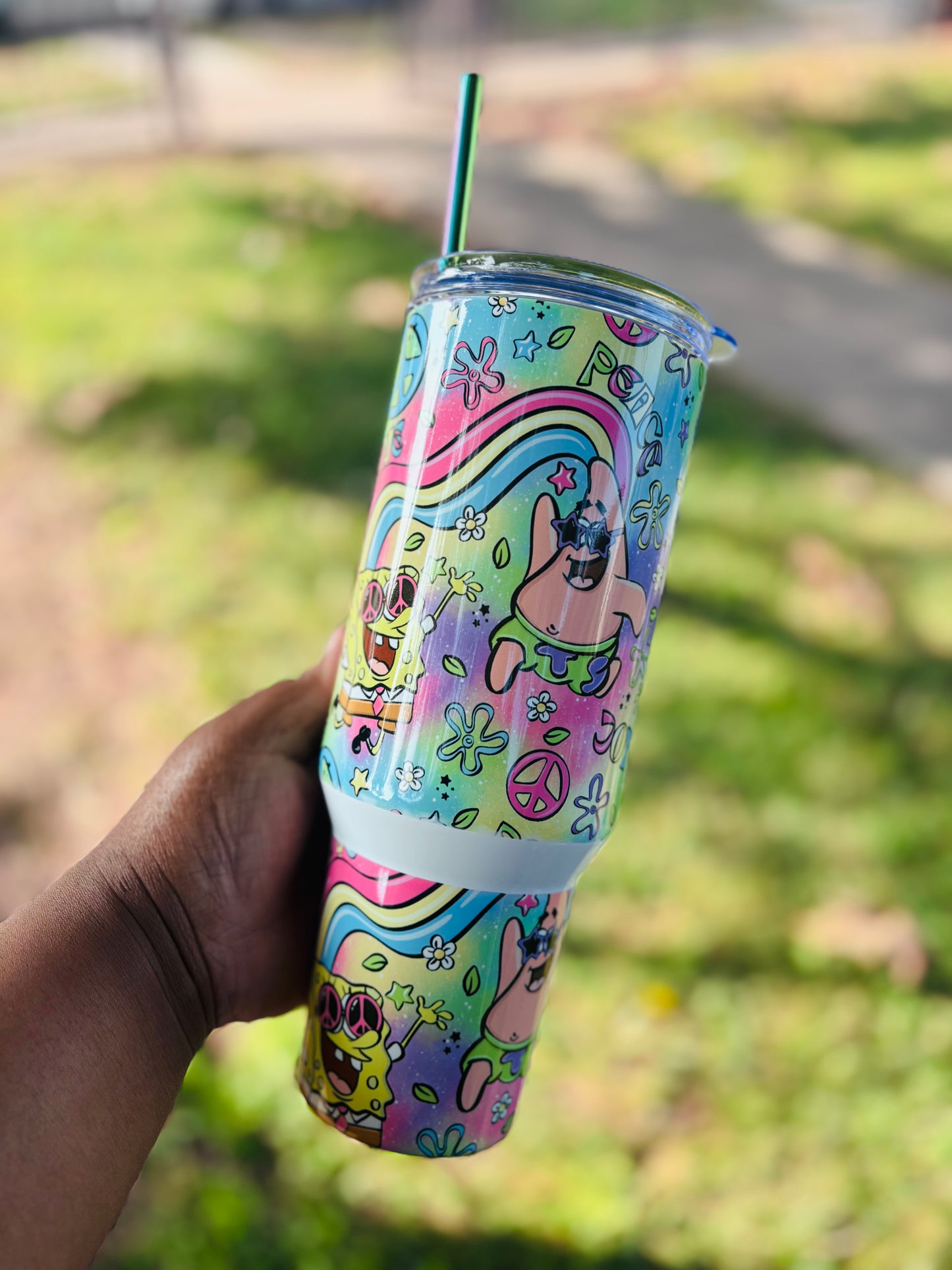 Retro SpongeBob and Patrick 40oz tumbler