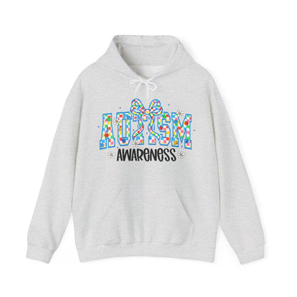 Autism Awareness Hoodie — Colorful Puzzle Ribbon Design