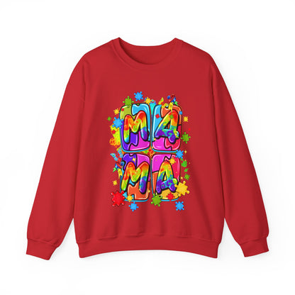 puzzle piece mama Unisex Heavy Blend™ Crewneck Sweatshirt