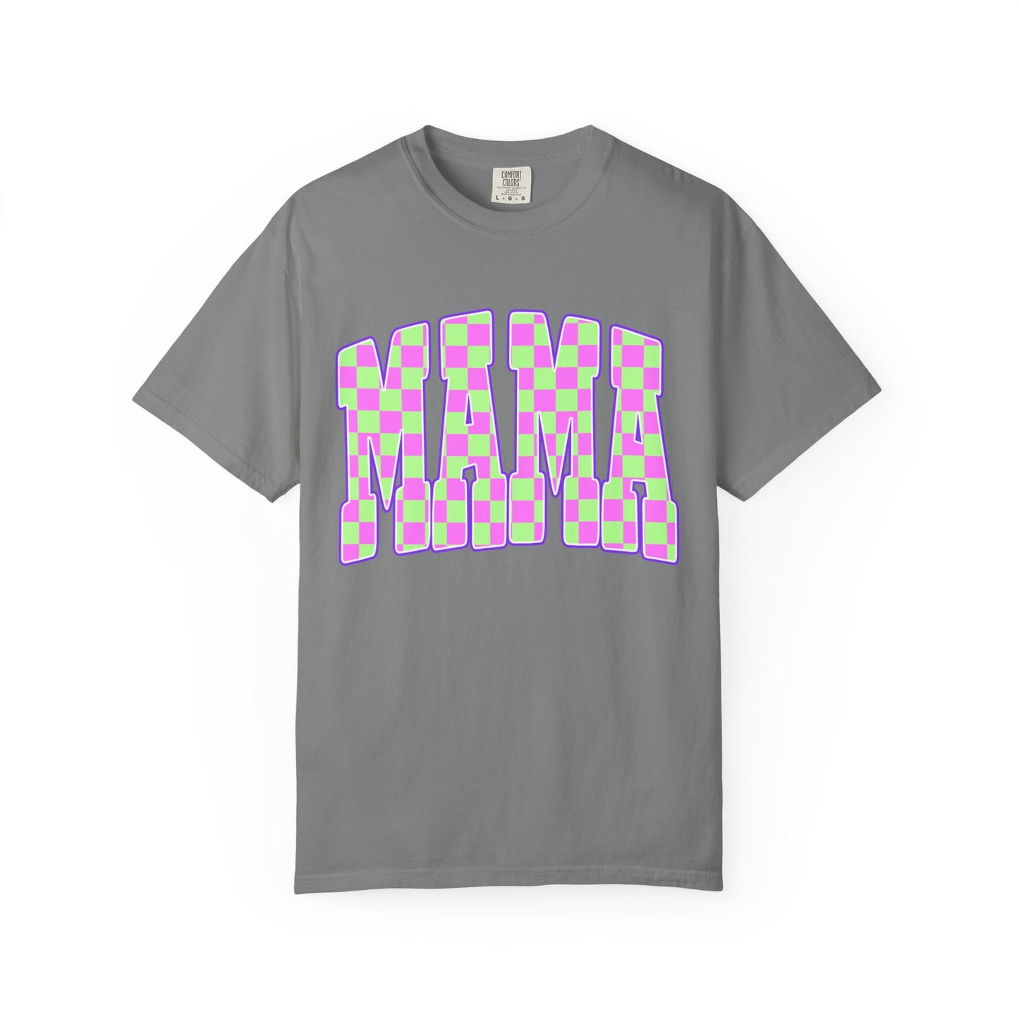 Mama colorful checkered Unisex Garment-Dyed T-shirt