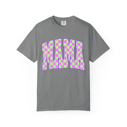 Mama colorful checkered Unisex Garment-Dyed T-shirt