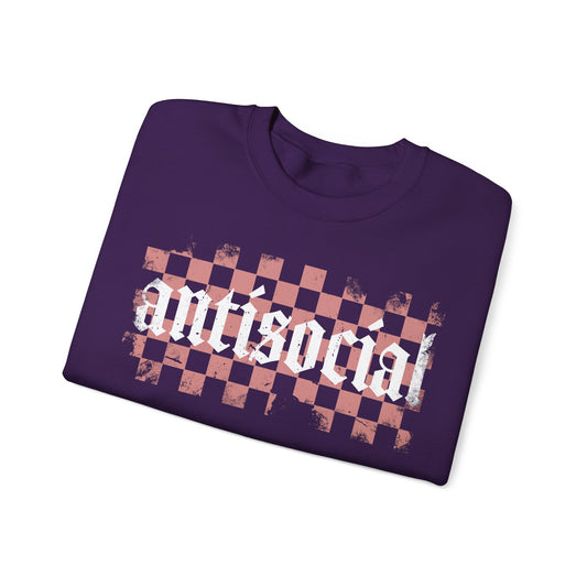 Antisocial Crewneck Sweatshirt, Comfy Casual Pullover for Everyday Wear, Perfect Gift for Introverts, Street Style Apparel,
