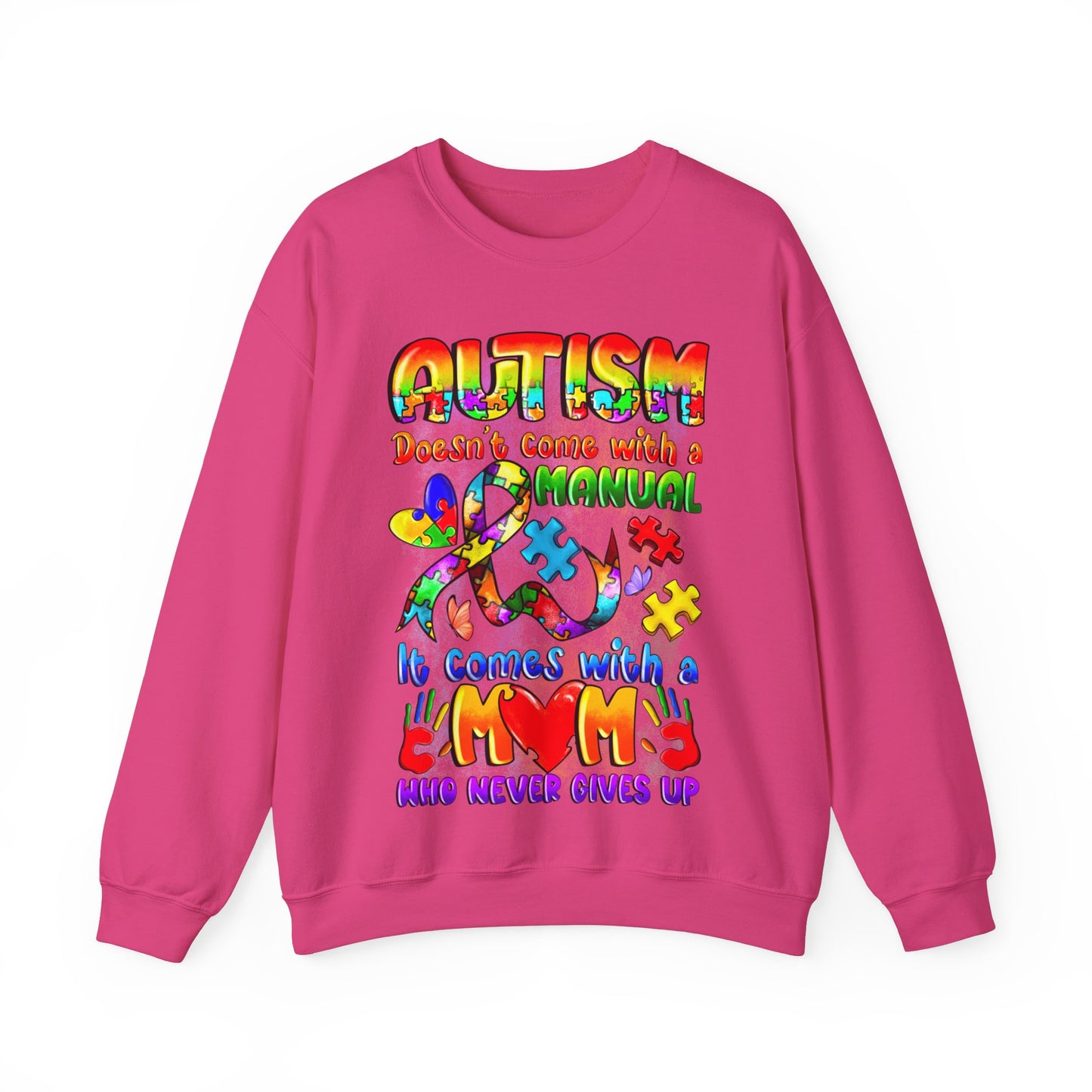 autism moms don't give up Unisex Heavy Blend™ Crewneck Sweatshirt