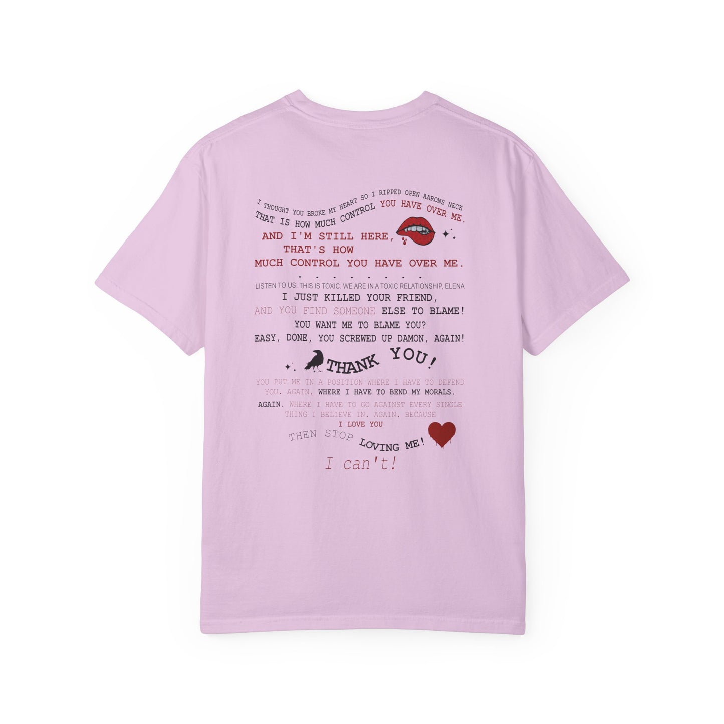 Damon and Elena toxic love club Lyric Collage T-shirt