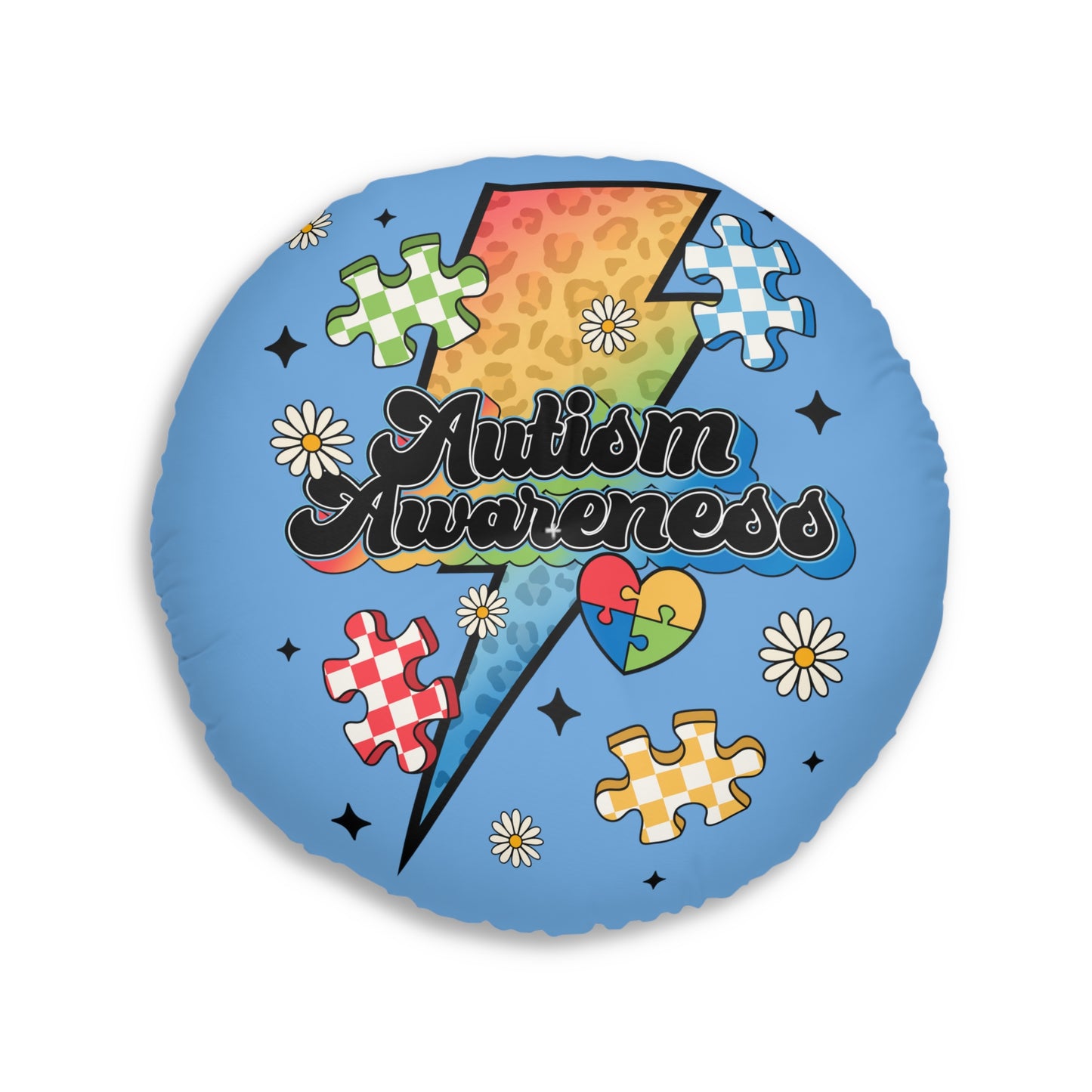 autism awareness Tufted Floor Pillow, Round