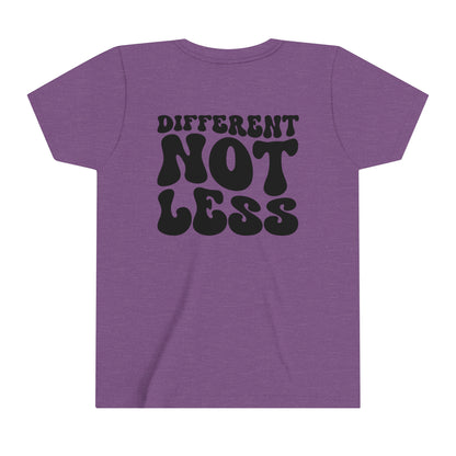 different not less Youth Short Sleeve Tee