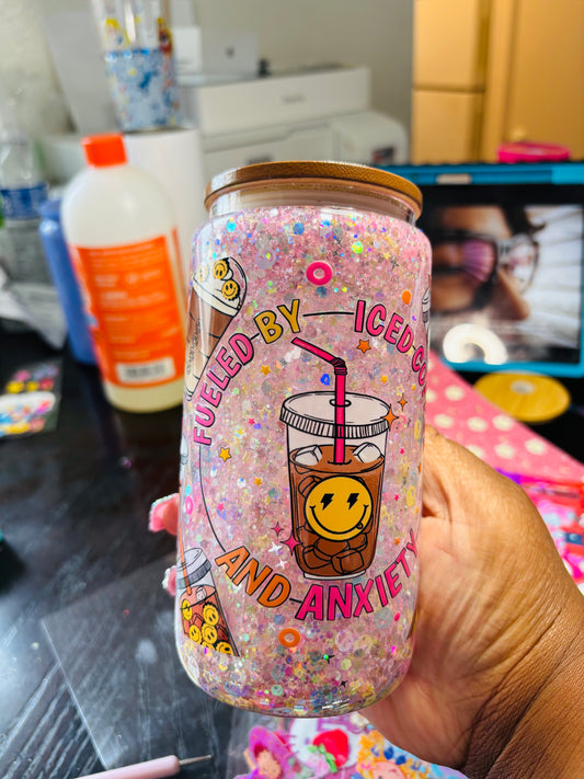 Coffee and anxiety 16oz snow globe cup