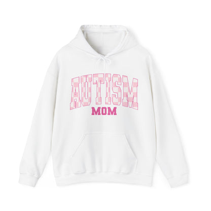 pink varsity autism mom Unisex Heavy Blend™ Hooded Sweatshirt