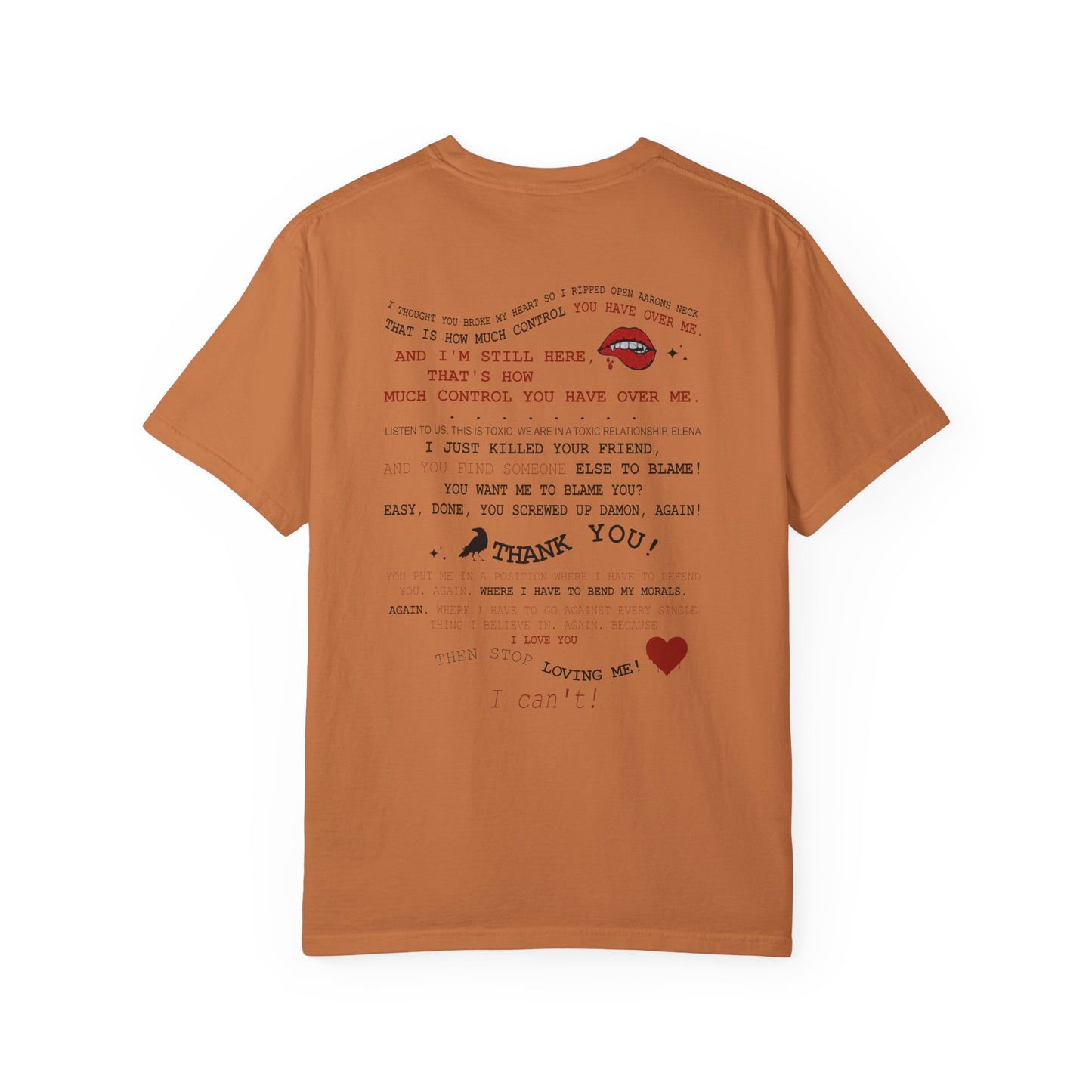 Damon and Elena toxic love club Lyric Collage T-shirt
