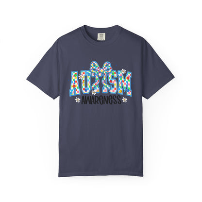 Autism Awareness T-Shirt — Colorful Puzzle Ribbon Tee