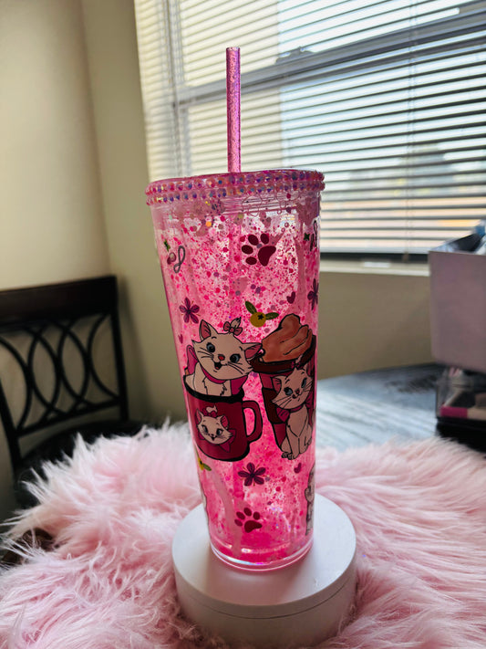Marie 24oz acrylic snow globe tumbler