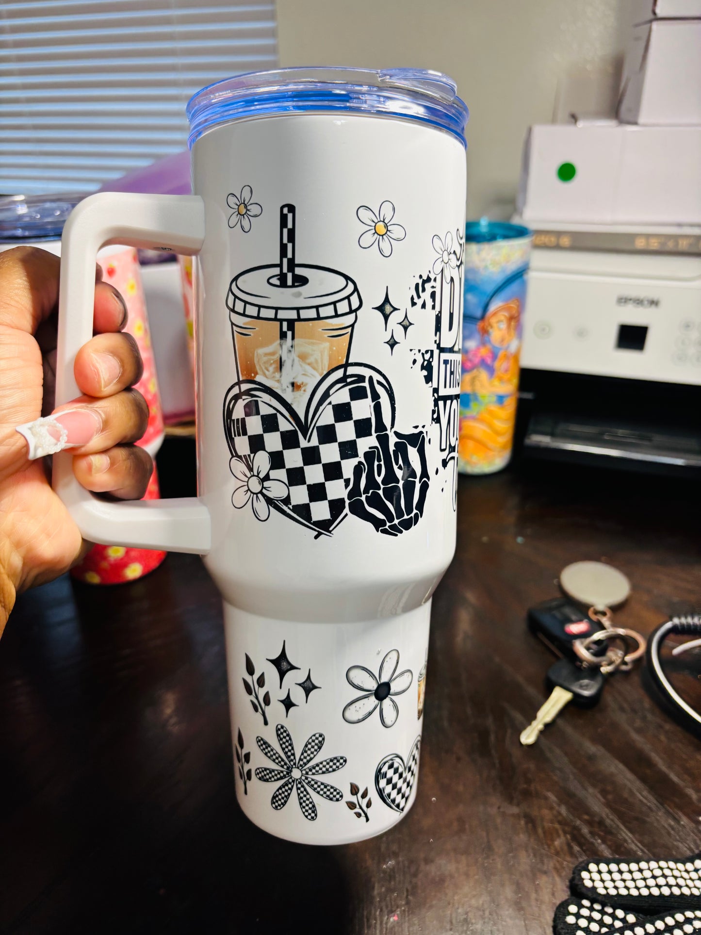 Despite the look on my face 40oz tumbler