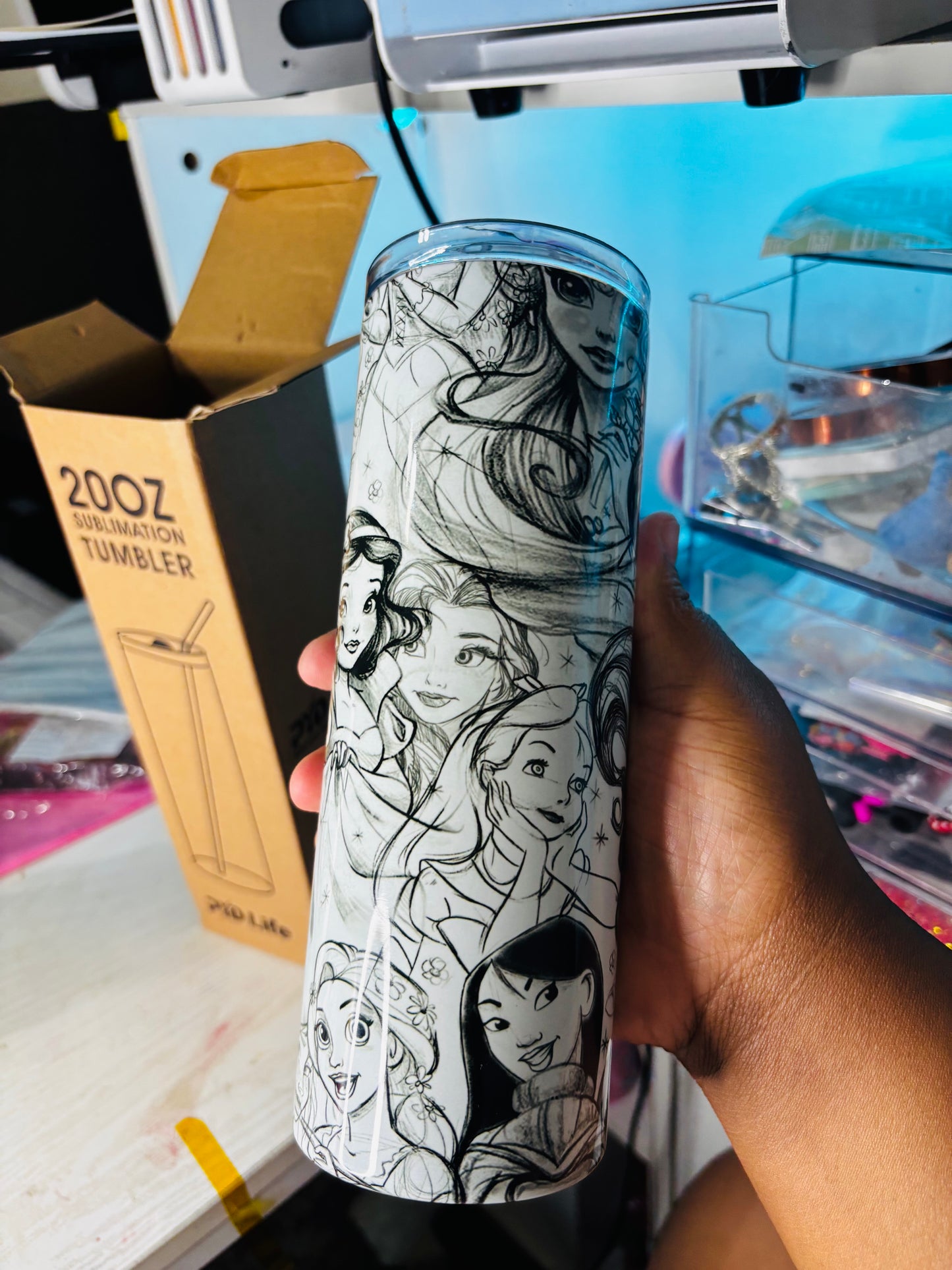 Princess sketch 20oz tumbler