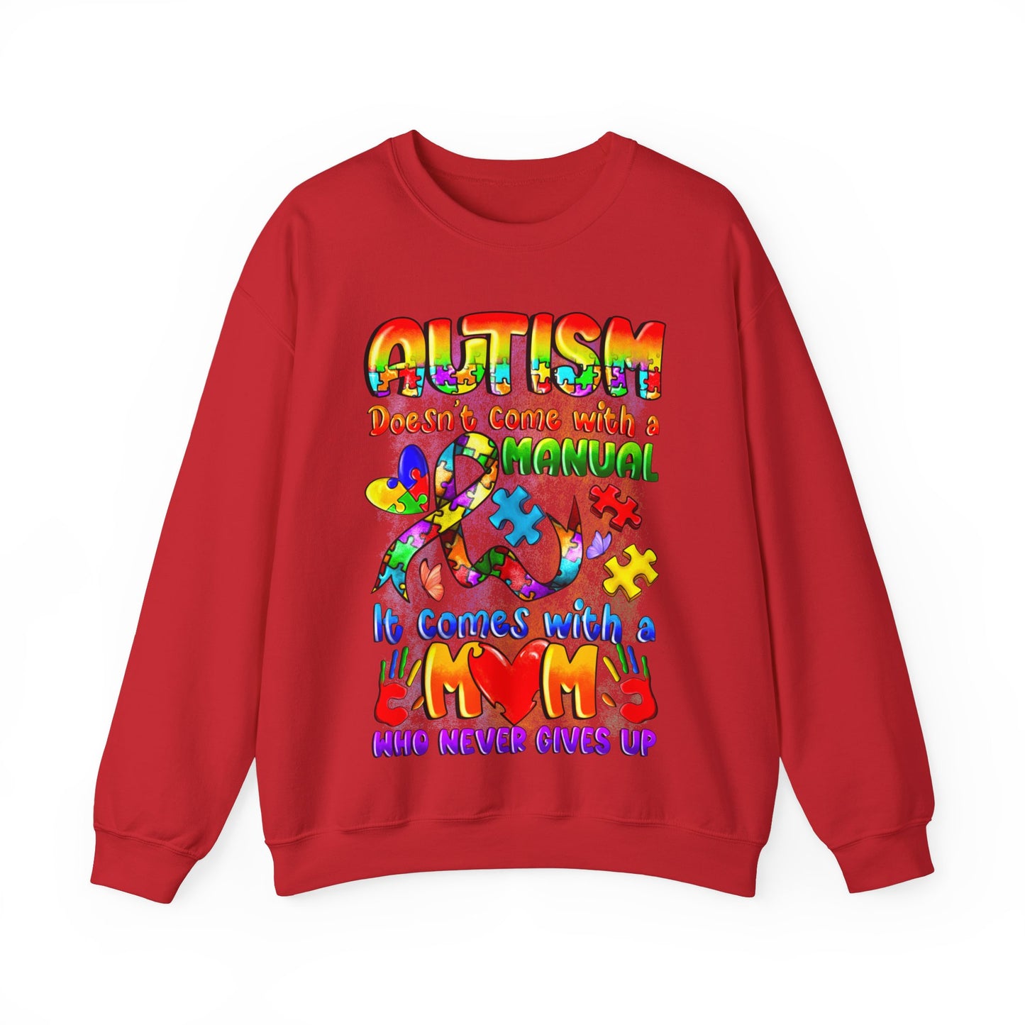 autism moms don't give up Unisex Heavy Blend™ Crewneck Sweatshirt