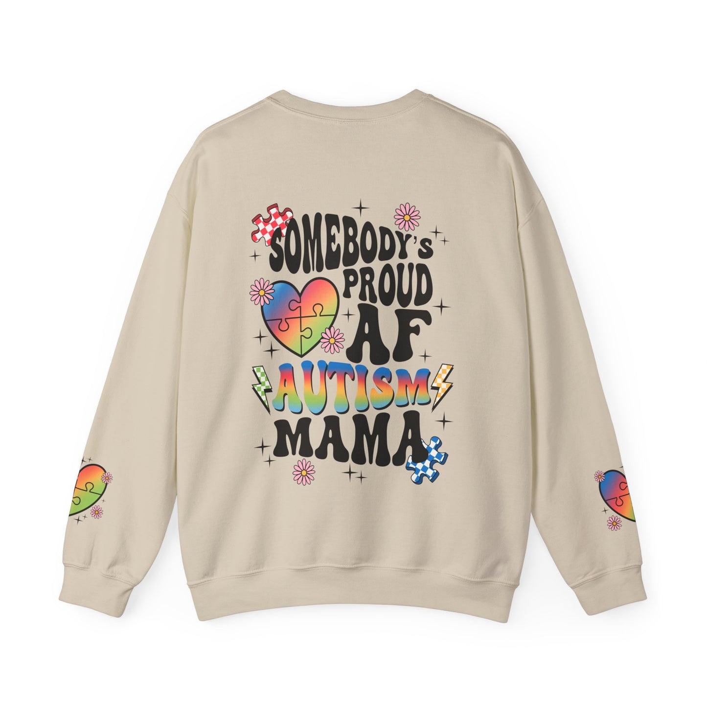 somebodys proud autism mama Unisex Heavy Blend™ Crewneck Sweatshirt