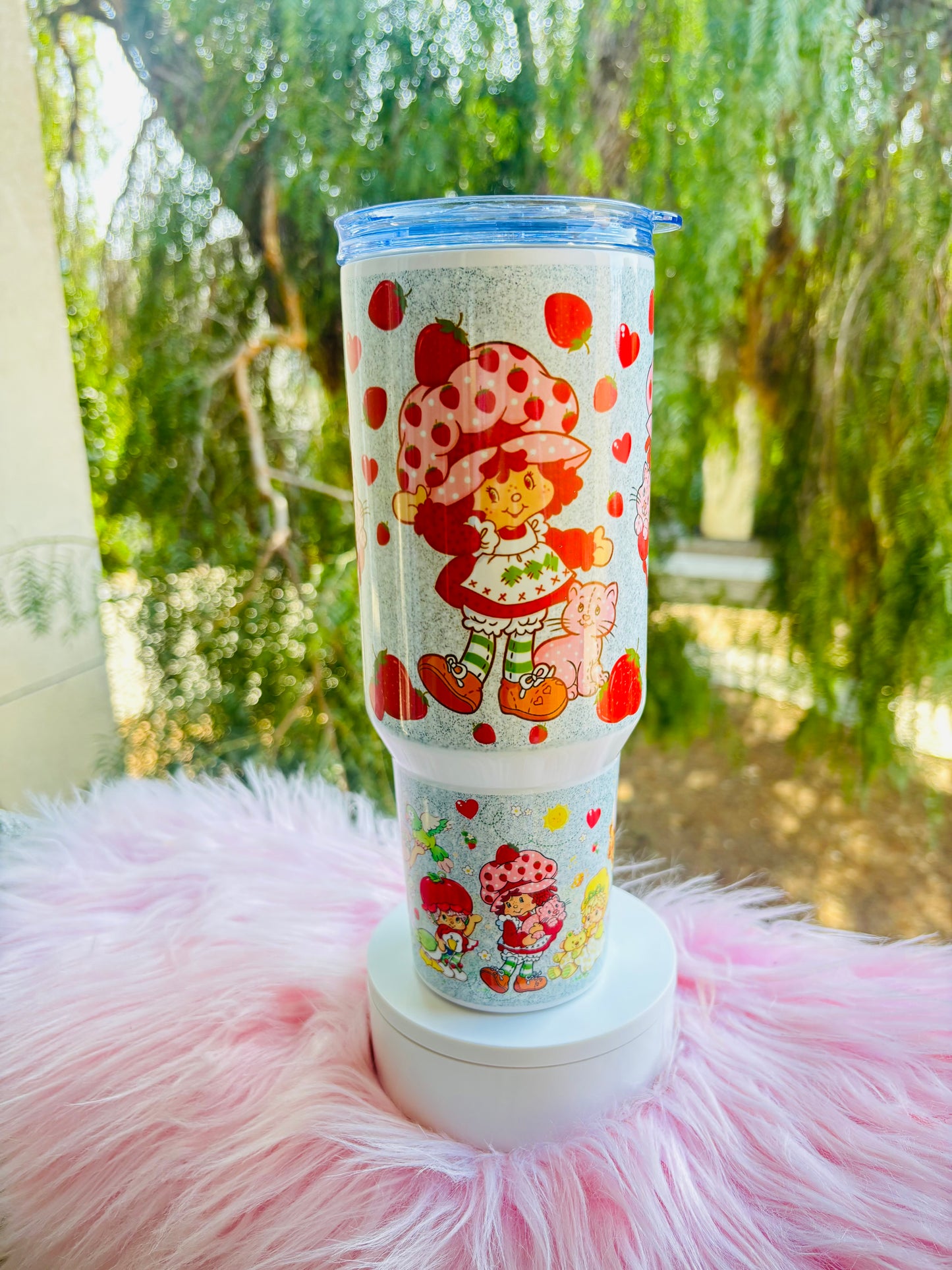 Strawberry SC silver 40oz tumbler