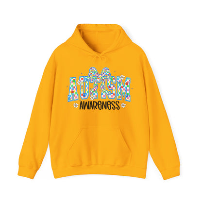Autism Awareness Hoodie — Colorful Puzzle Ribbon Design