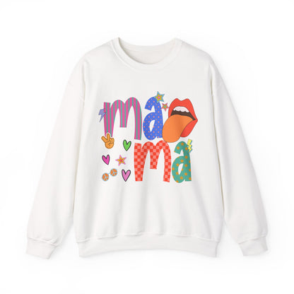 Mama Graphic Sweatshirt — Colorful Retro Pop Art Mom Crewneck