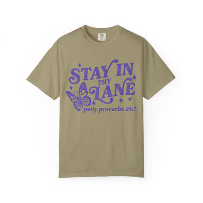 Stay In Thy Lane T-Shirt Petty Proverbs 24:7' Retro Butterfly Graphic Tee