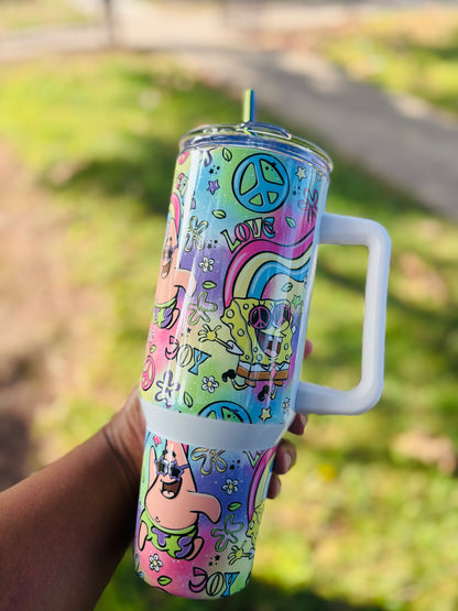 Retro SpongeBob and Patrick 40oz tumbler