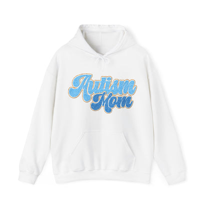 autism mom faux embroidery Unisex Heavy Blend™ Hooded Sweatshirt