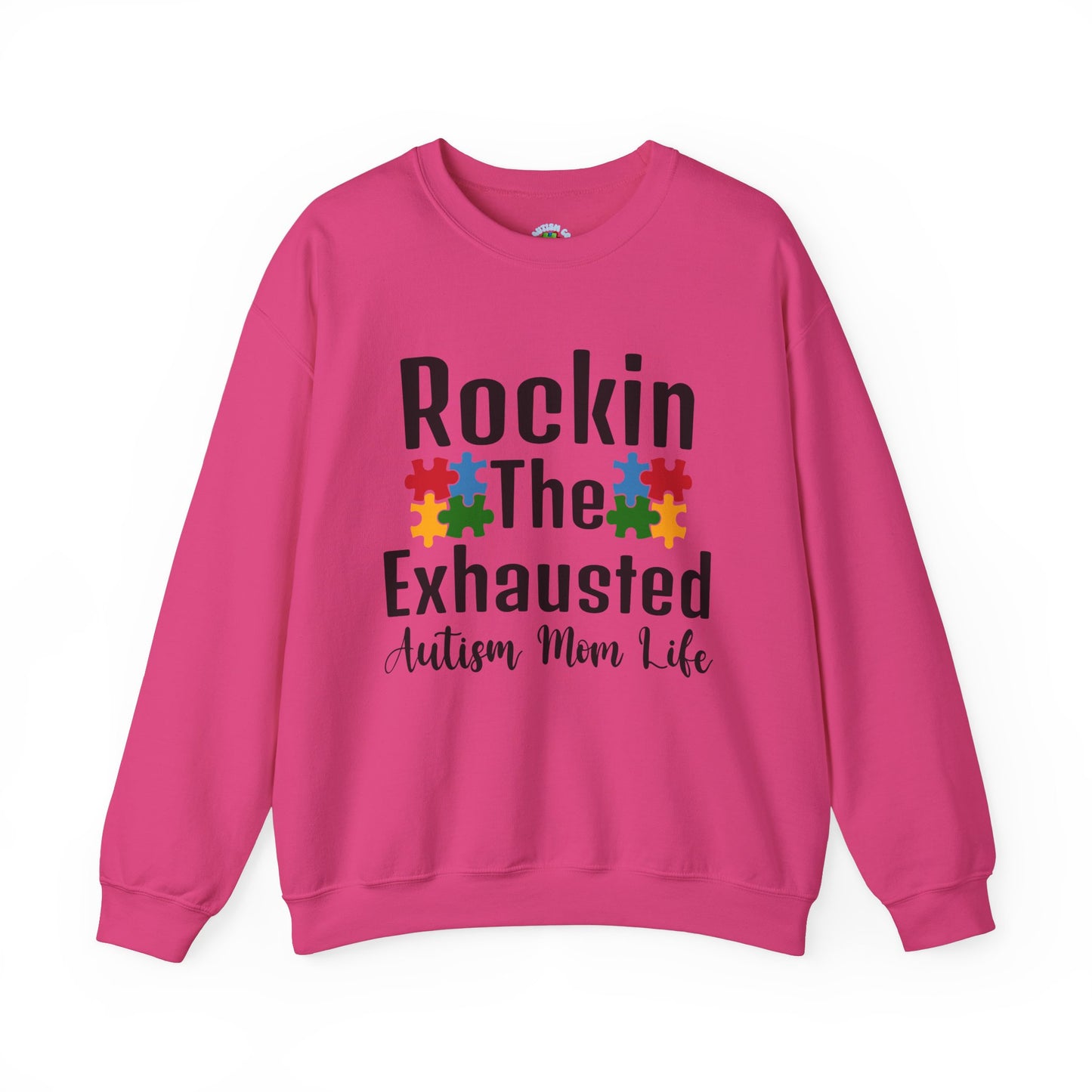 exhausted autism mom Unisex Heavy Blend™ Crewneck Sweatshirt