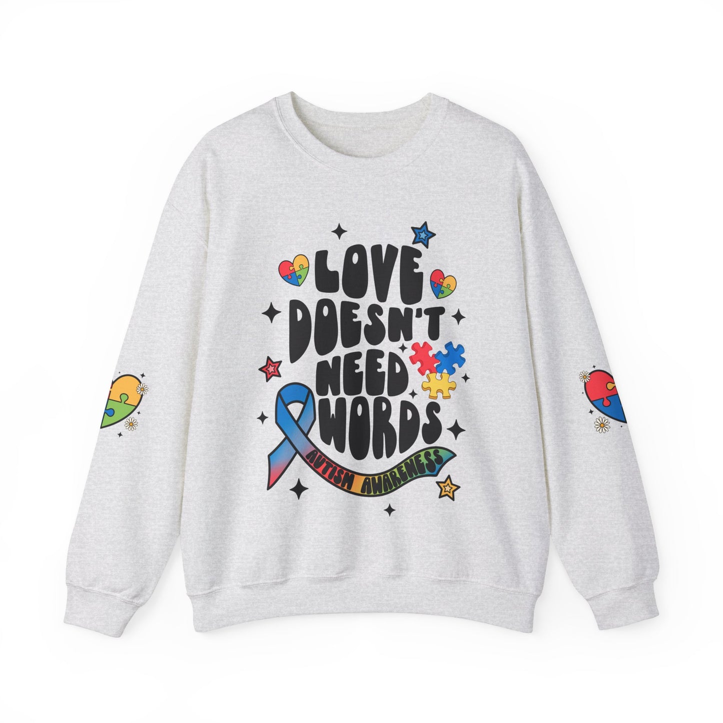 love doesn't need words Unisex Heavy Blend™ Crewneck Sweatshirt