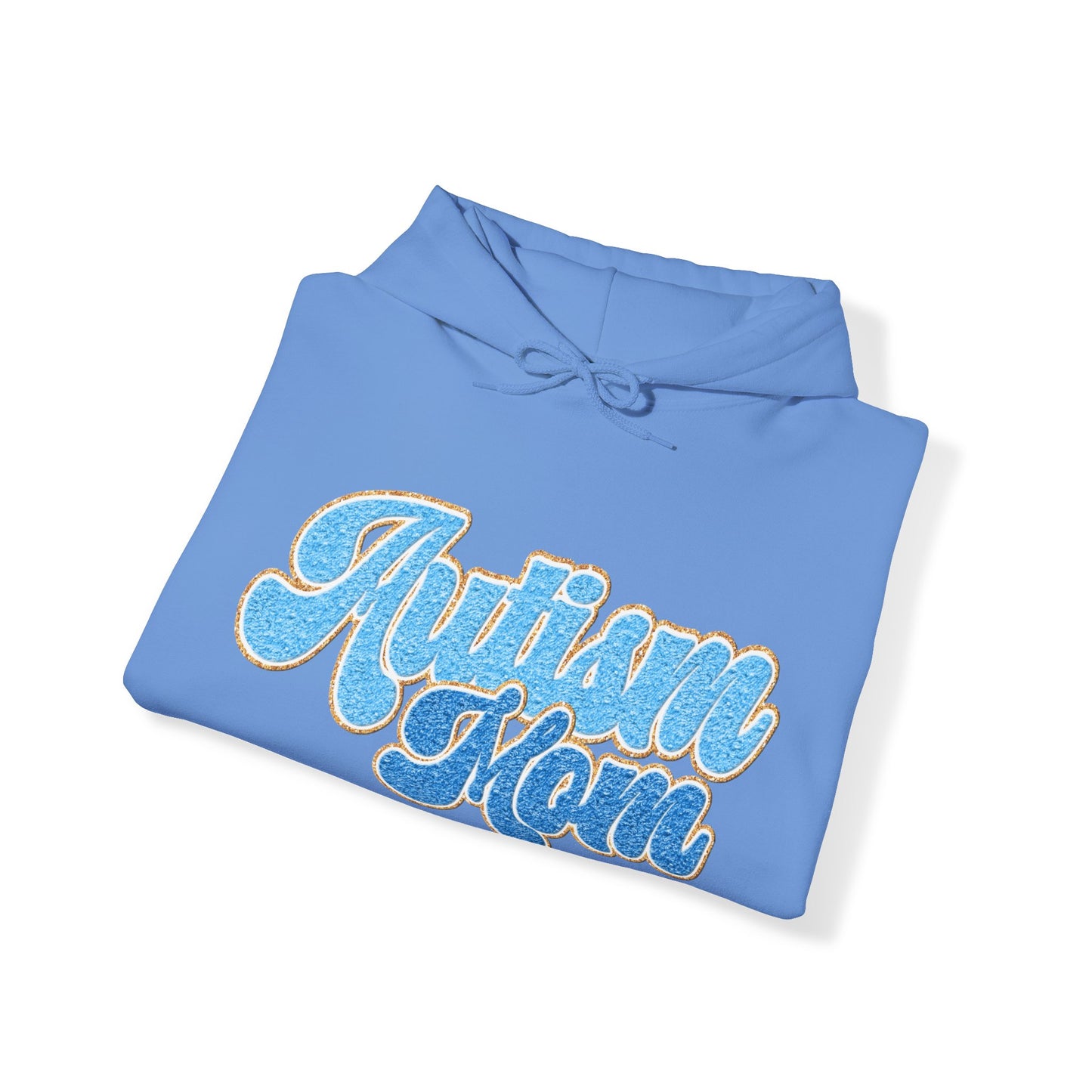 autism mom faux embroidery Unisex Heavy Blend™ Hooded Sweatshirt