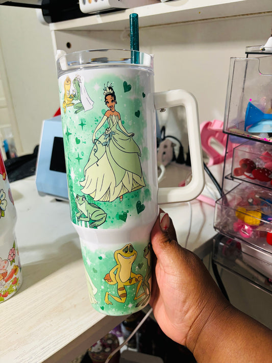Princess tiana & prince 40oz tumbler