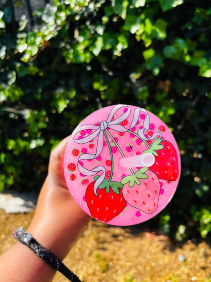 Strawberry girl 24oz acrylic tumbler